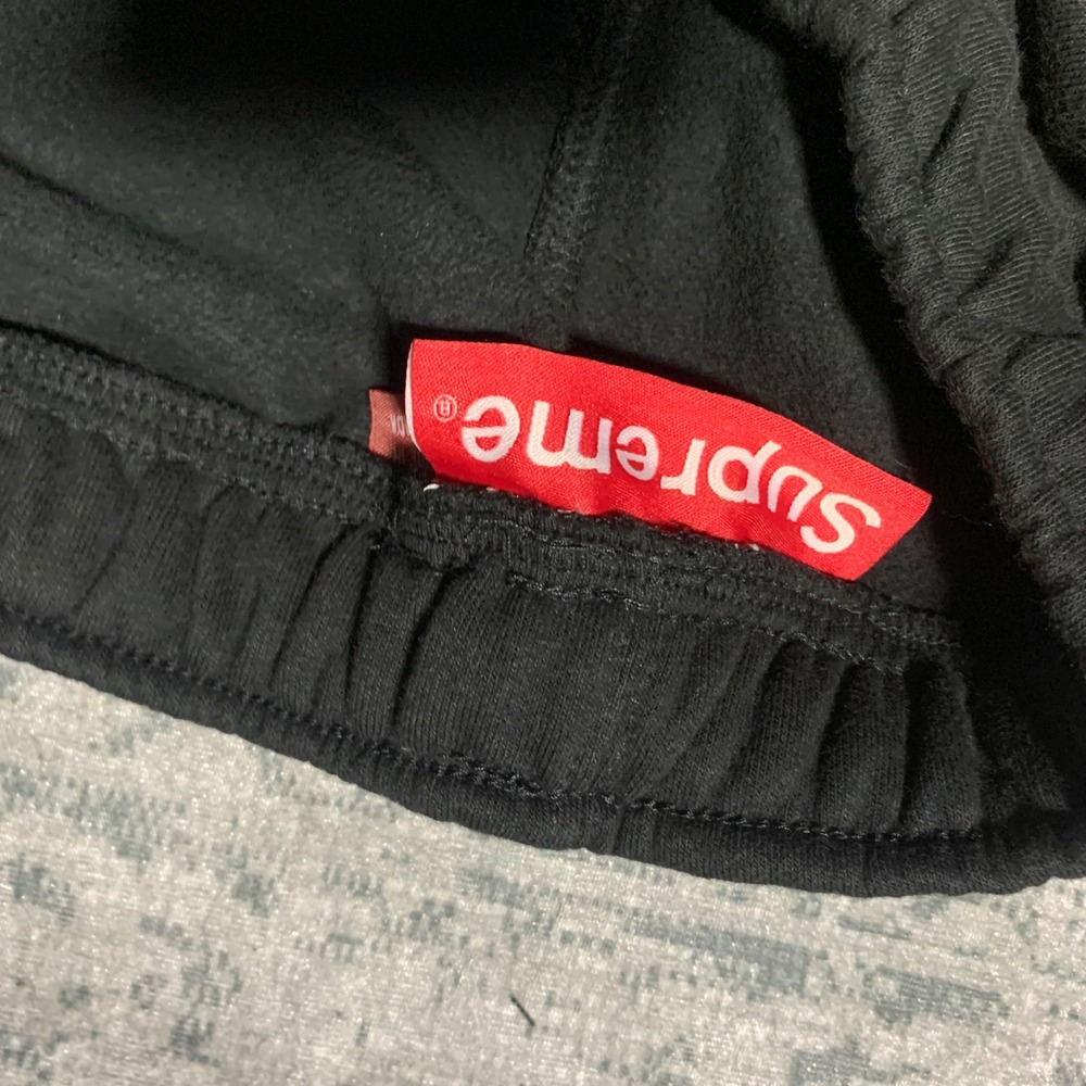 Supreme Logo Sweatpants Mens Large Black Excellent Big Logo Fleece Joggers - Picture 6 of 7
